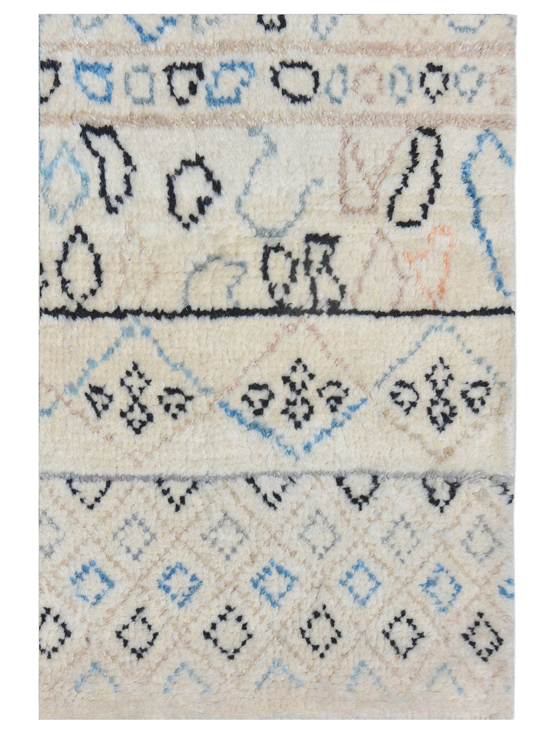 Pacific Moroccan 43431 Ivory Ivory Transitional Hand Knotted Rug