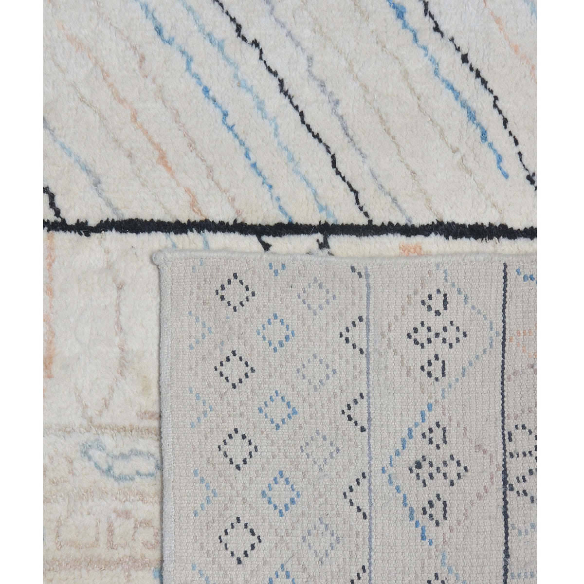 Pacific Moroccan 43431 Ivory Ivory Transitional Hand Knotted Rug