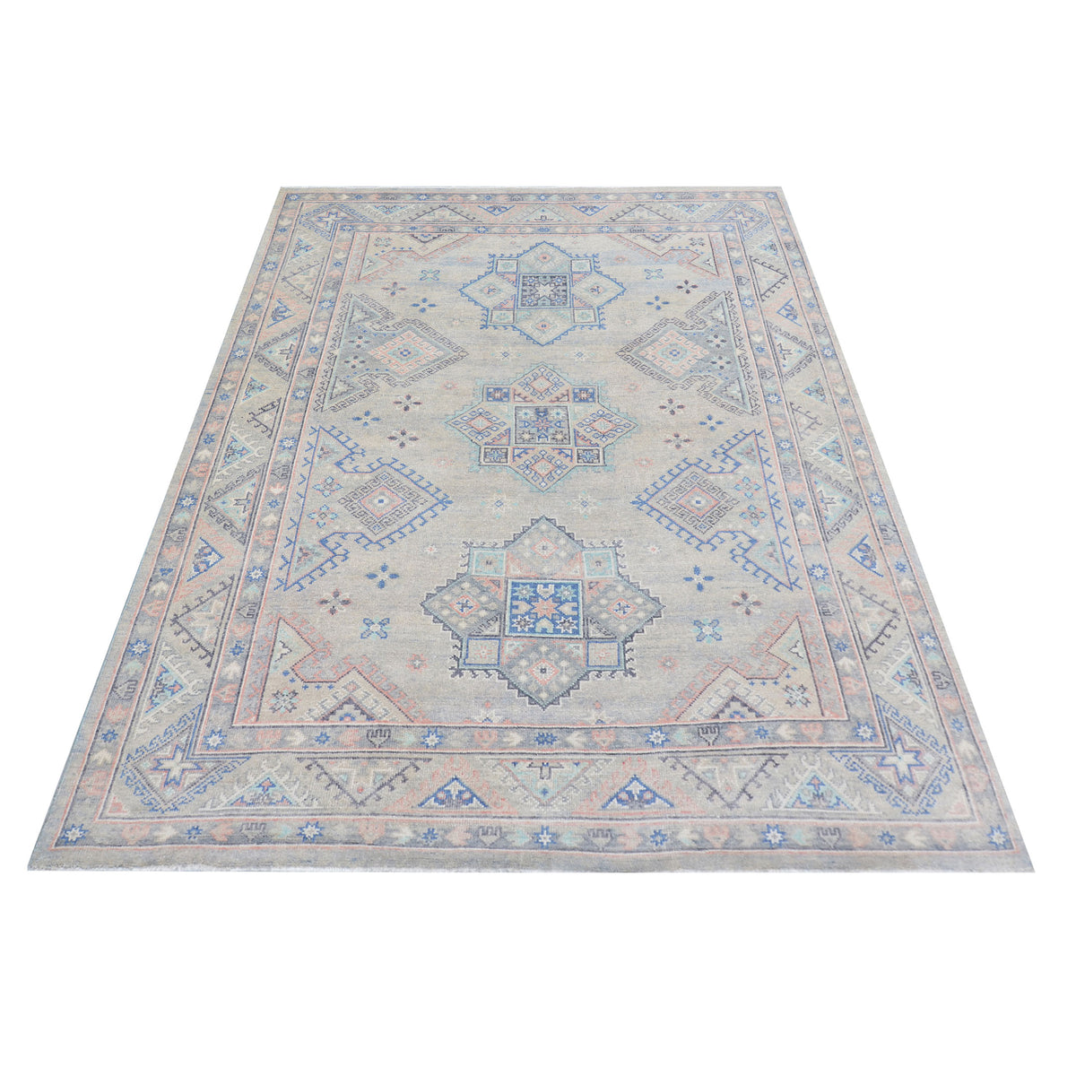 Pacific Ushak 43434 Ivory Grey Transitional Hand Knotted Rug