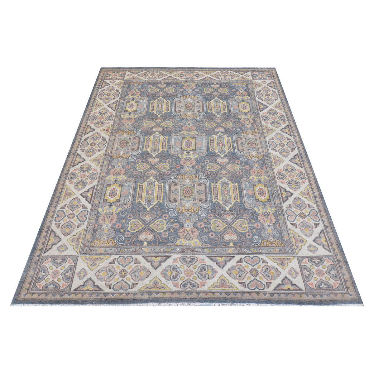 Pacific Ushak 43439 Grey Ivory Transitional Hand Knotted Rug