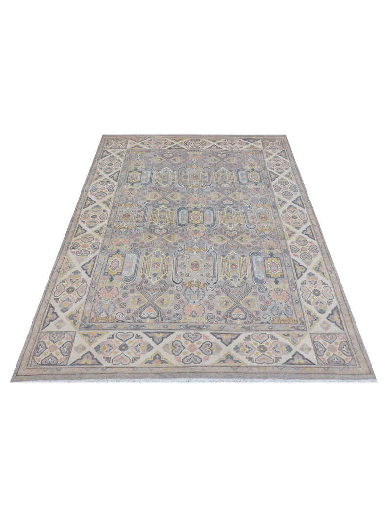 Pacific Ushak 43441 Beige Ivory Transitional Hand Knotted Rug