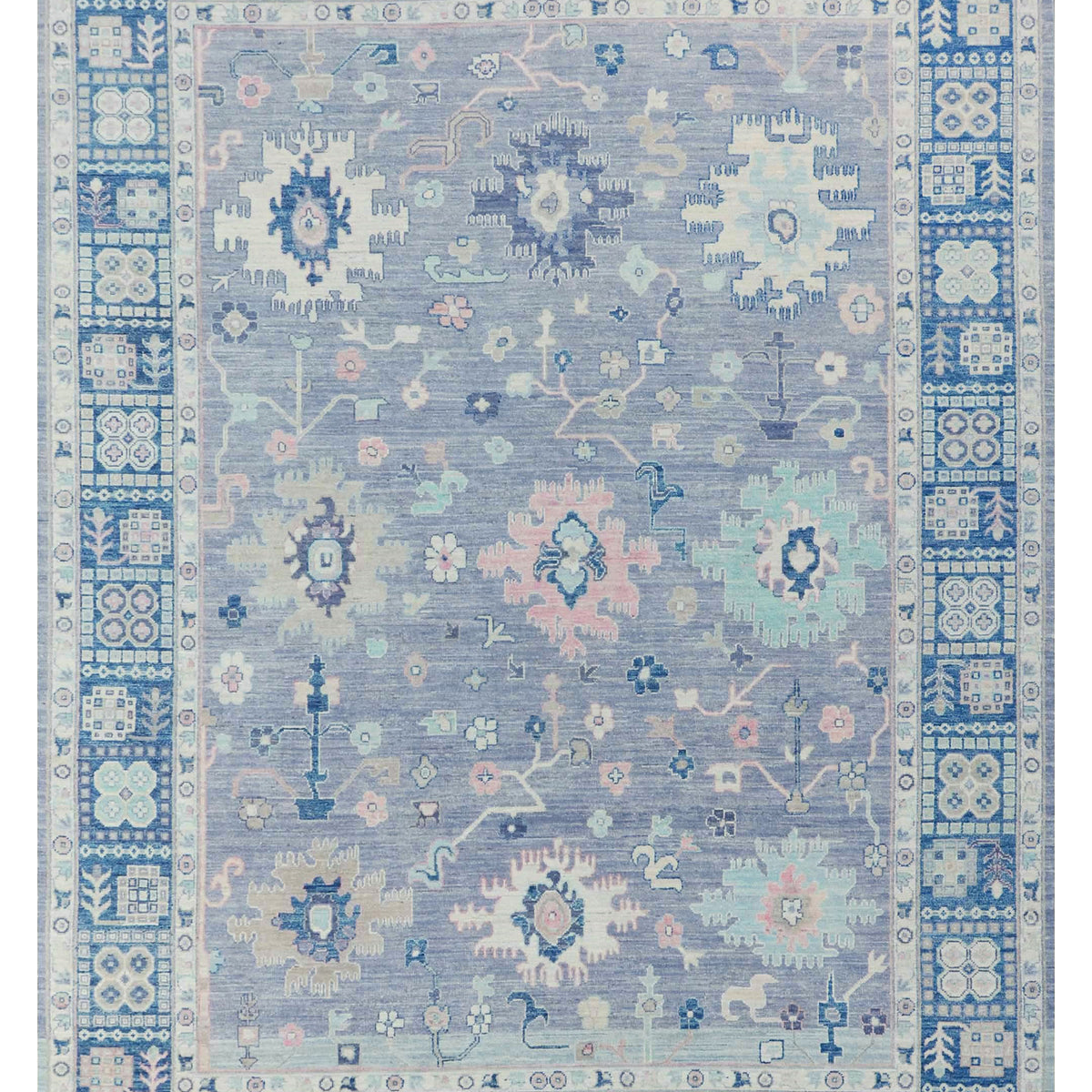 Pacific Ushak Wool Weft  Grey Blue Transitional