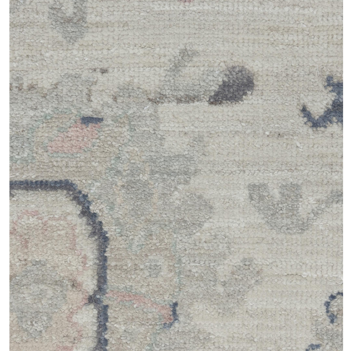 Pacific Ushak Wool Weft 43446 Ivory Lt.Grey Transitional Hand Knotted Rug