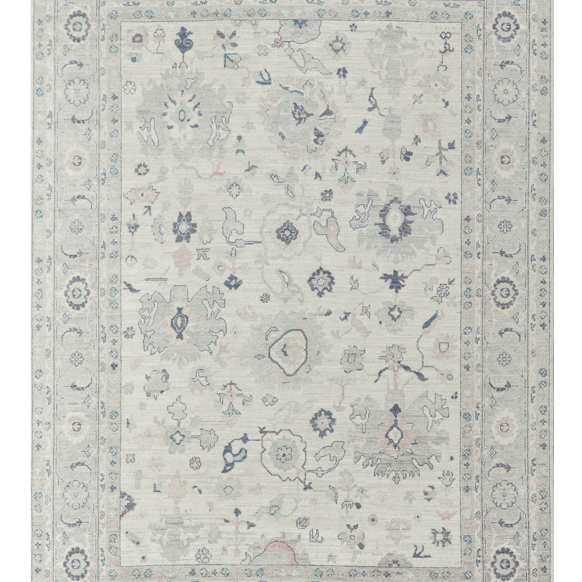Pacific Ushak Wool Weft  Ivory Lt.Grey Transitional