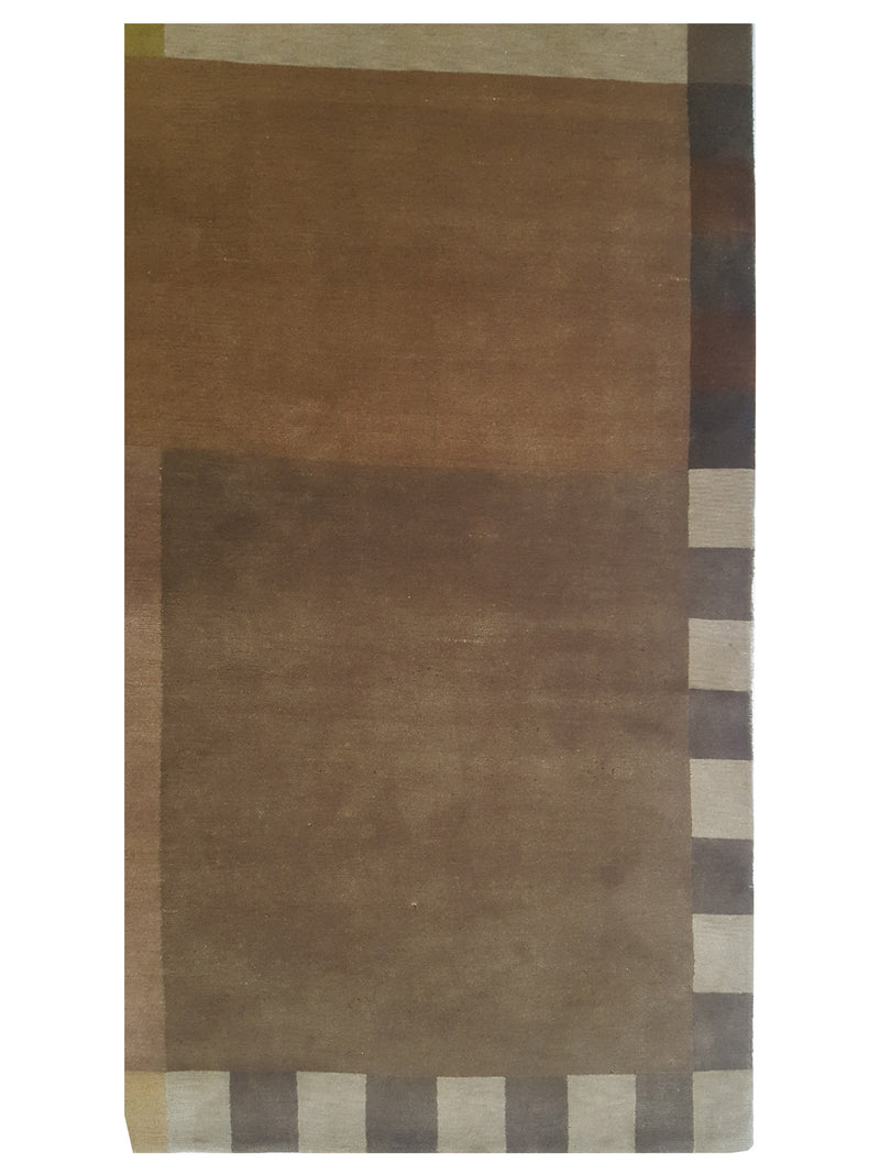 Pacific Tranquality 43453 Olive Brown Modern Hand Knotted Rug