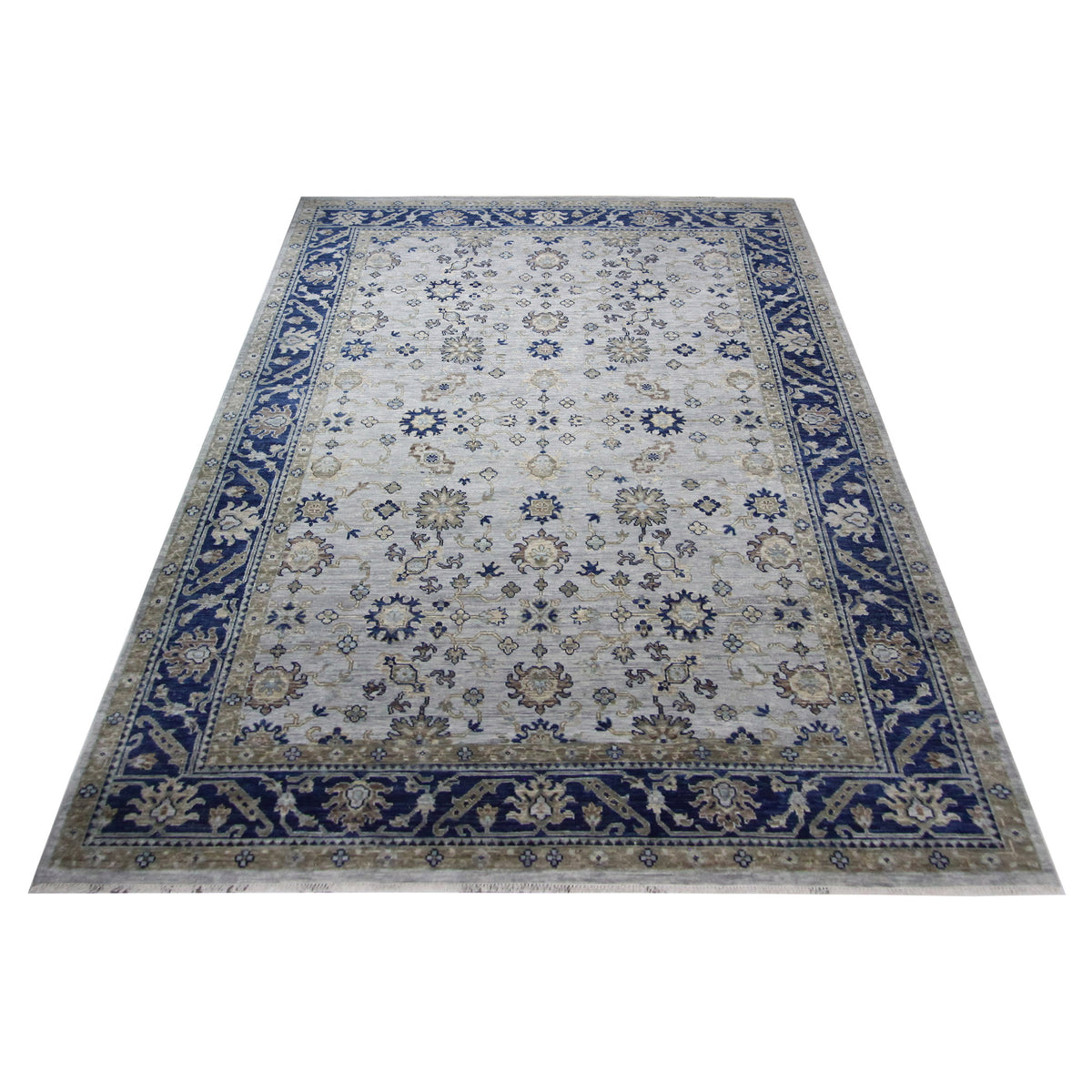 Pacific Anatolian Revival 43469 Grey Navy Transitional Hand Knotted Rug