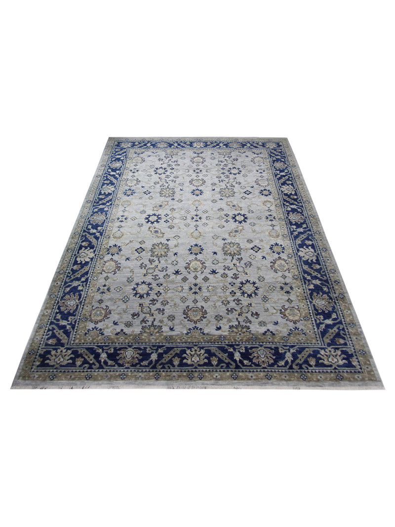 Pacific Anatolian Revival 43469 Grey Navy Transitional Hand Knotted Rug