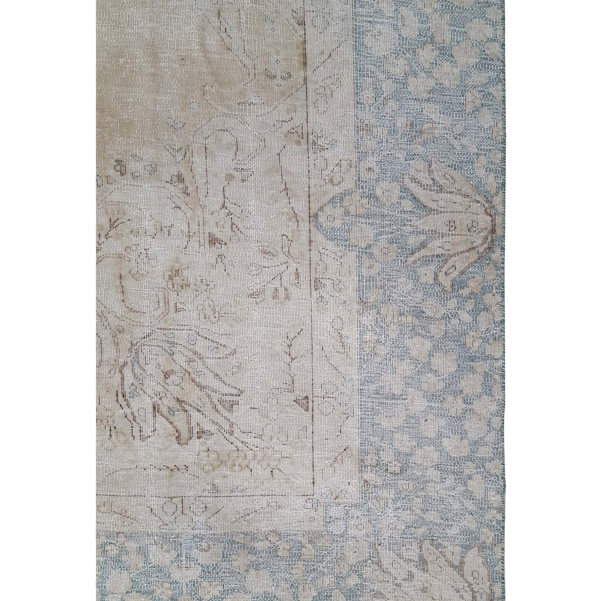 Pacific Vintage 43471 Beige Blue Vintage Hand Knotted Rug