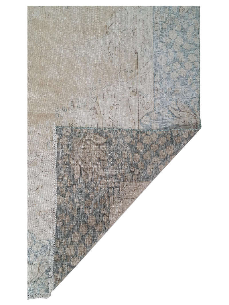 Pacific Vintage 43471 Beige Blue Vintage Hand Knotted Rug