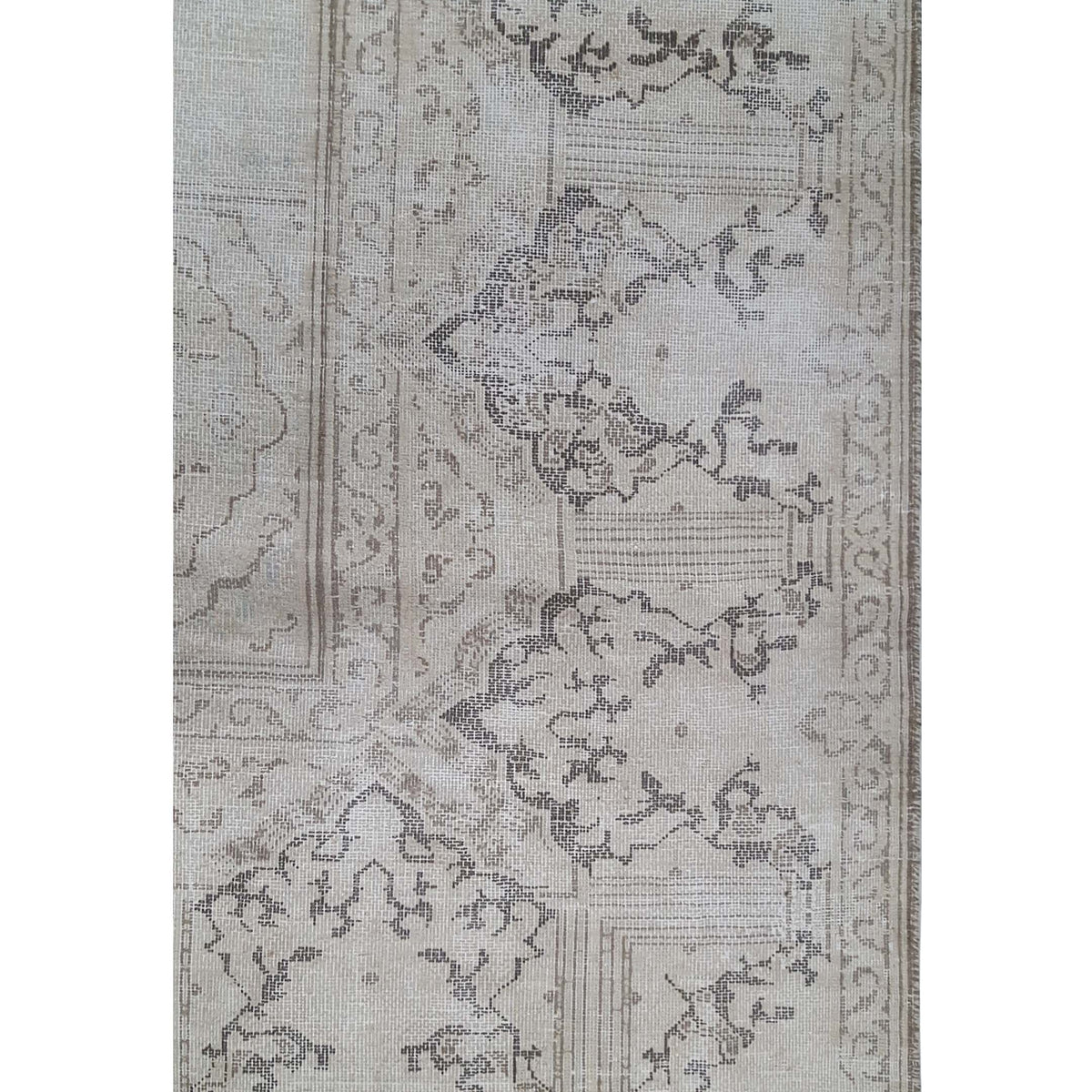 Pacific Vintage 43483 Ivory Brown Vintage Hand Knotted Rug