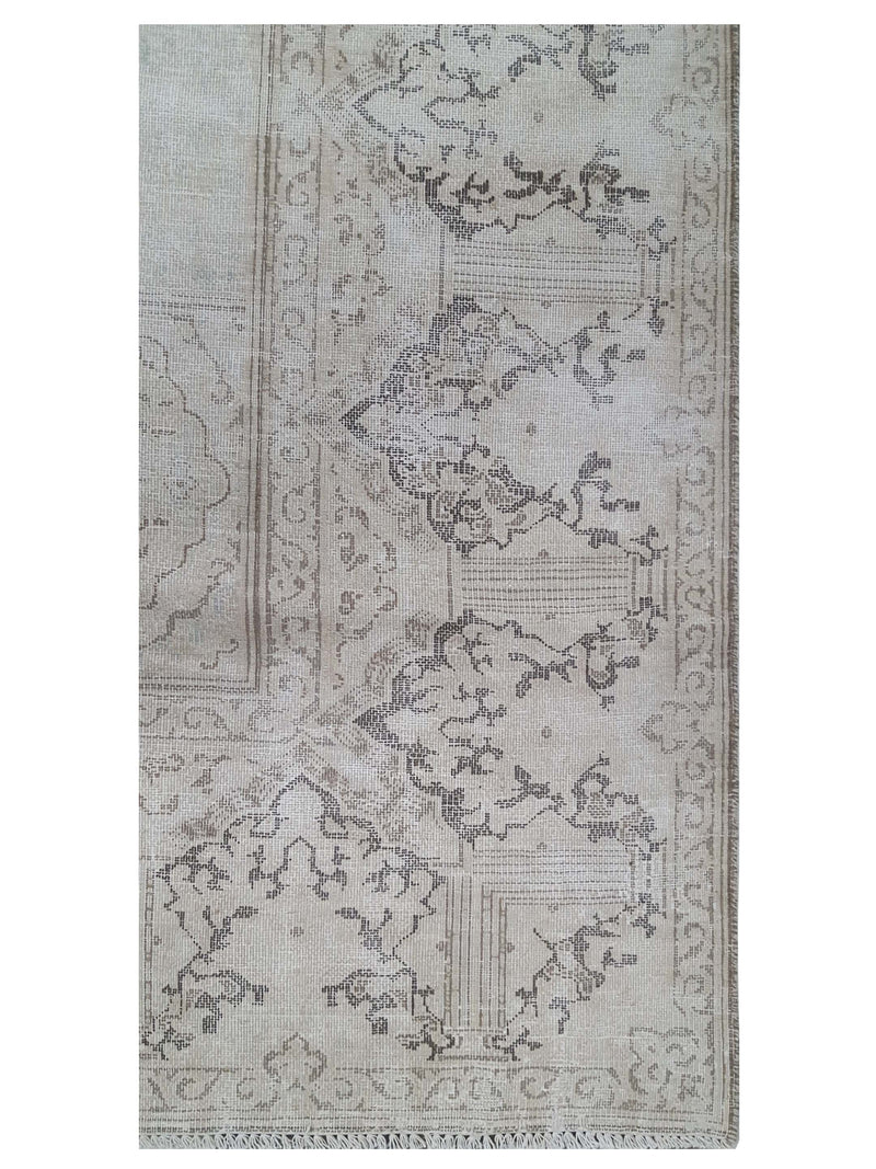 Pacific Vintage 43483 Ivory Brown Vintage Hand Knotted Rug