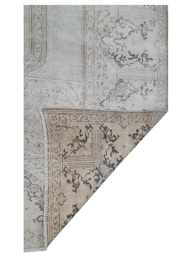 Pacific Vintage 43483 Ivory Brown Vintage Hand Knotted Rug