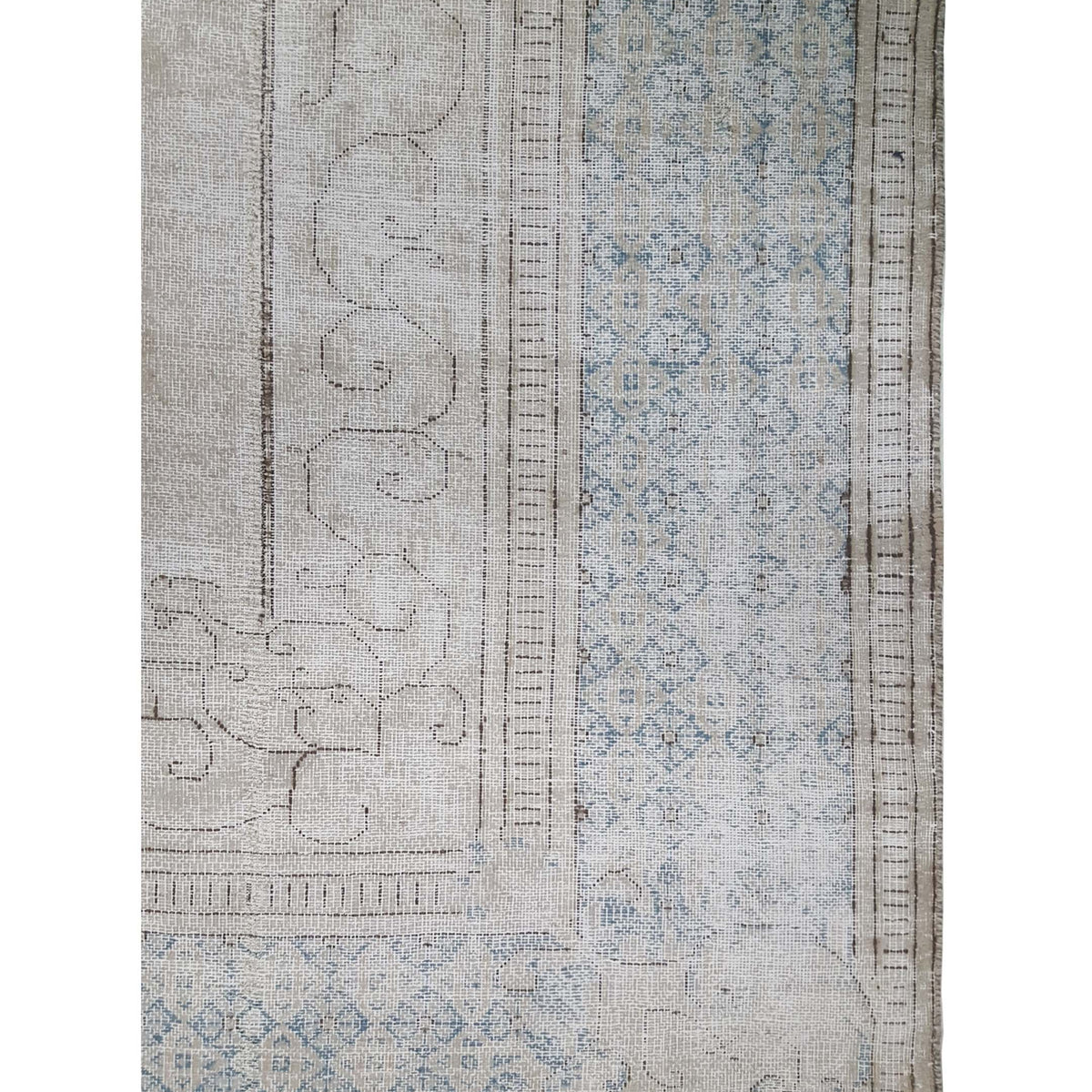 Pacific Vintage 43486 Ivory Blue Vintage Hand Knotted Rug
