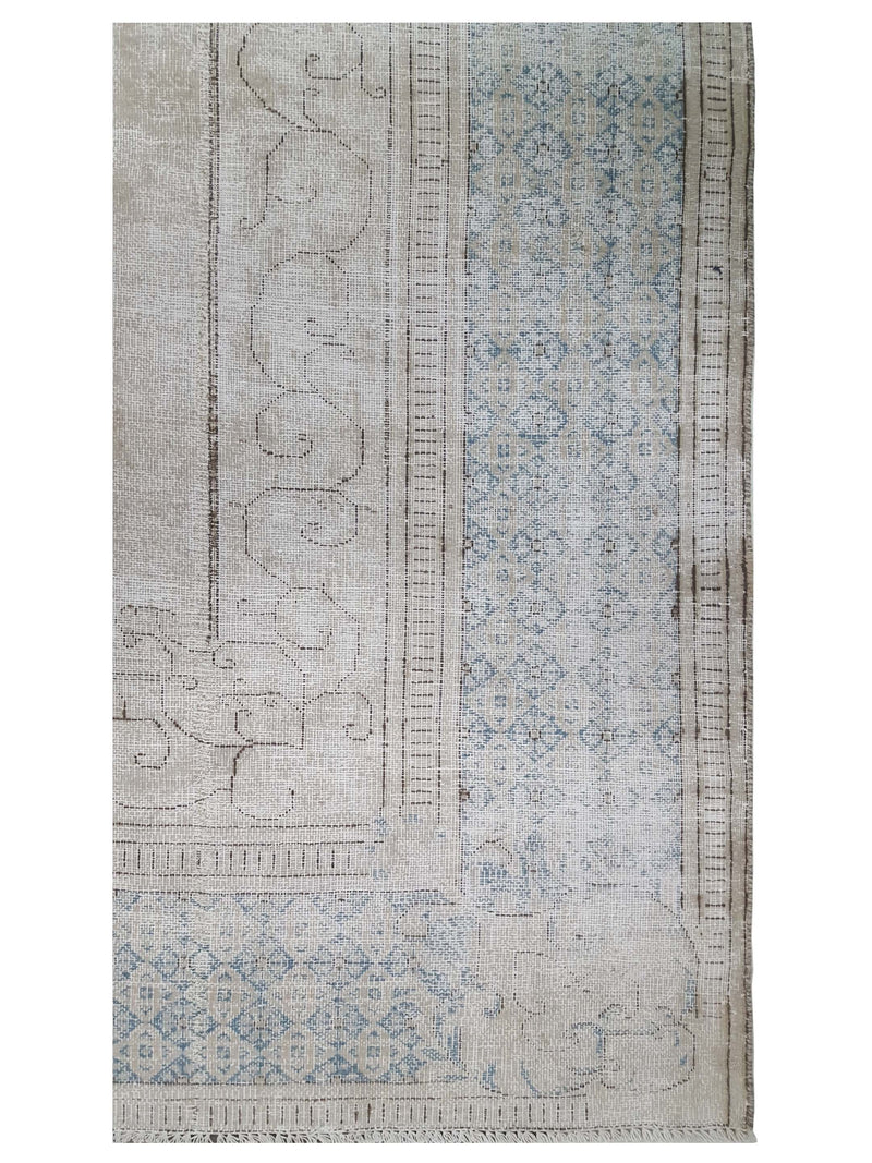 Pacific Vintage 43486 Ivory Blue Vintage Hand Knotted Rug