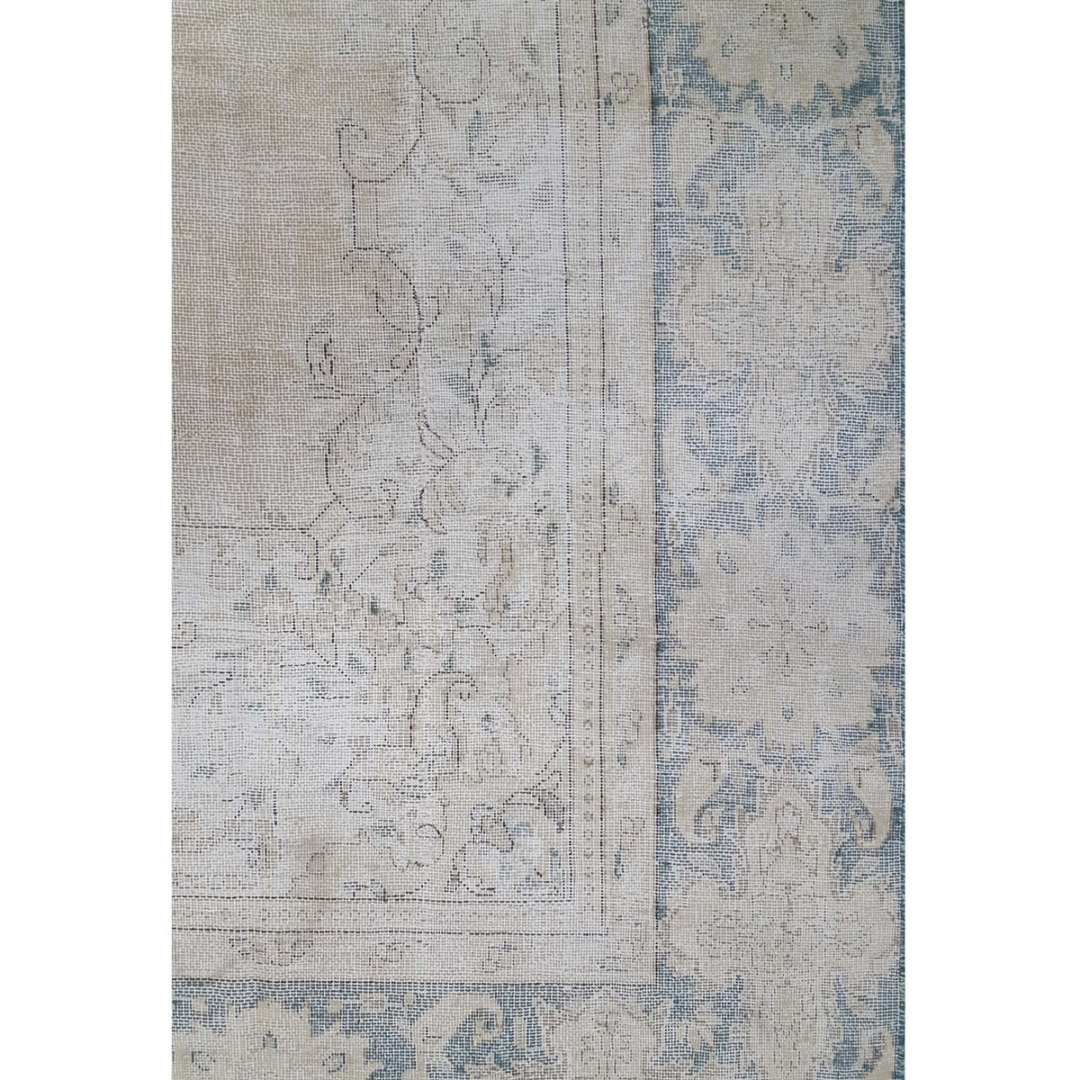 Pacific Vintage 43487 Ivory Blue Vintage Hand Knotted Rug
