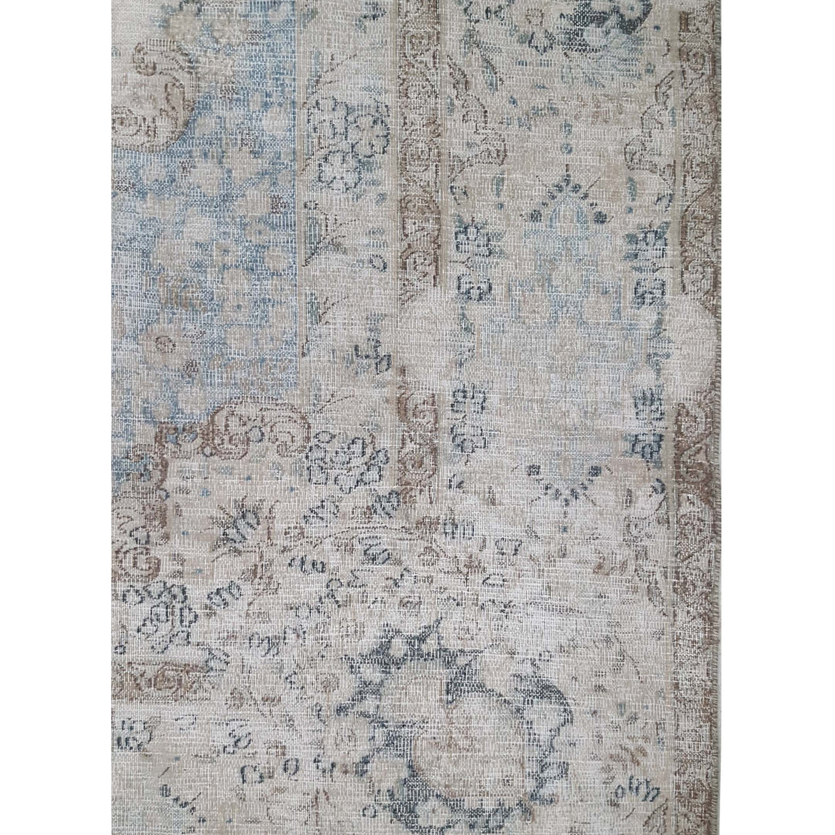 Pacific Vintage 43491 Ivory Blue Vintage Hand Knotted Rug