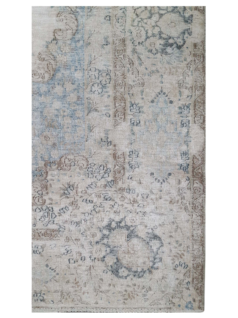 Pacific Vintage 43491 Ivory Blue Vintage Hand Knotted Rug