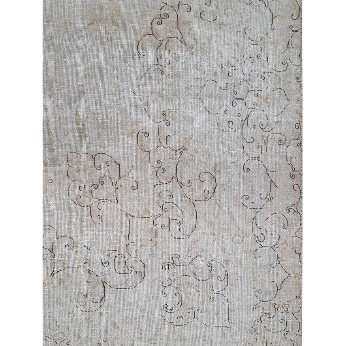 Pacific Vintage 43493 Ivory Beige Vintage Hand Knotted Rug