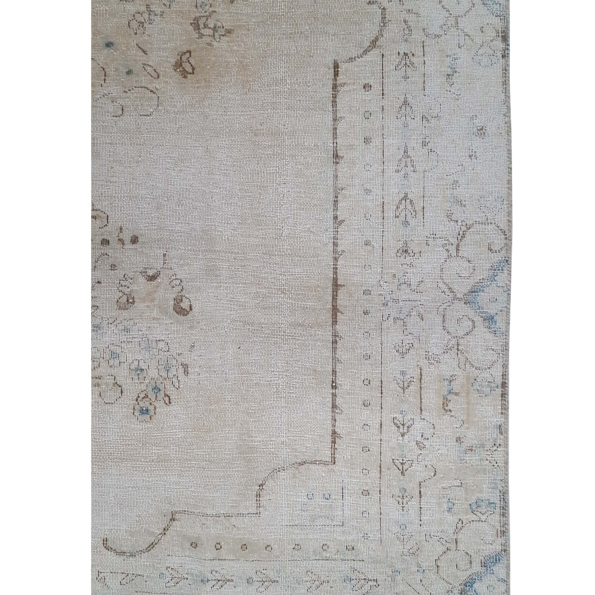 Pacific Vintage 43494 Ivory Beige Vintage Hand Knotted Rug