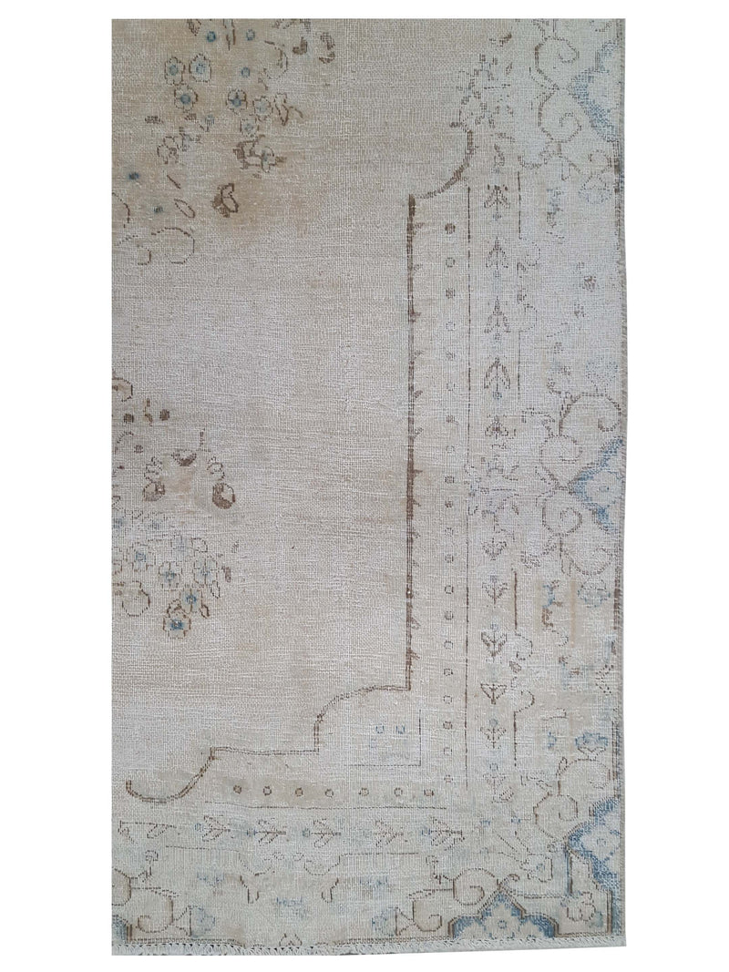 Pacific Vintage 43494 Ivory Beige Vintage Hand Knotted Rug