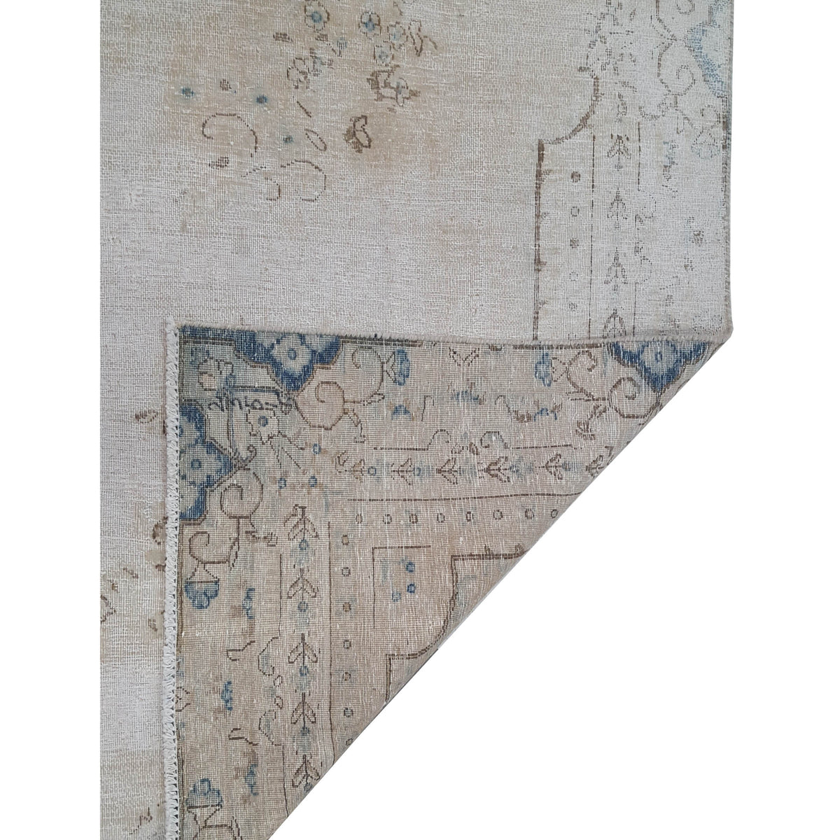 Pacific Vintage 43494 Ivory Beige Vintage Hand Knotted Rug