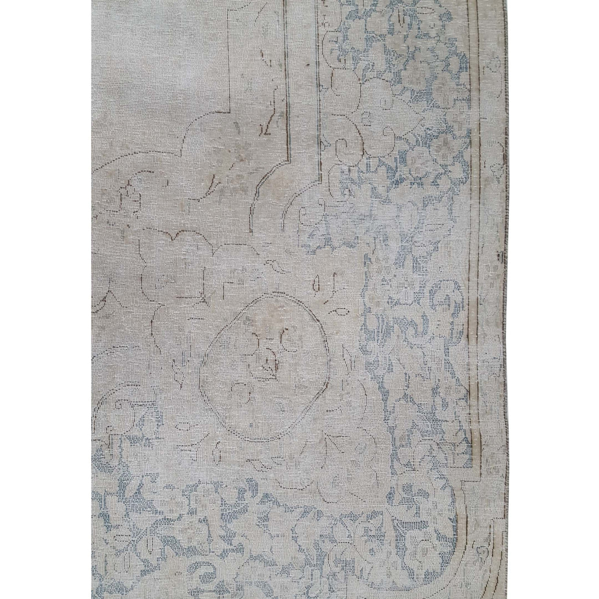 Pacific Vintage 43501 Ivory Teal Vintage Hand Knotted Rug