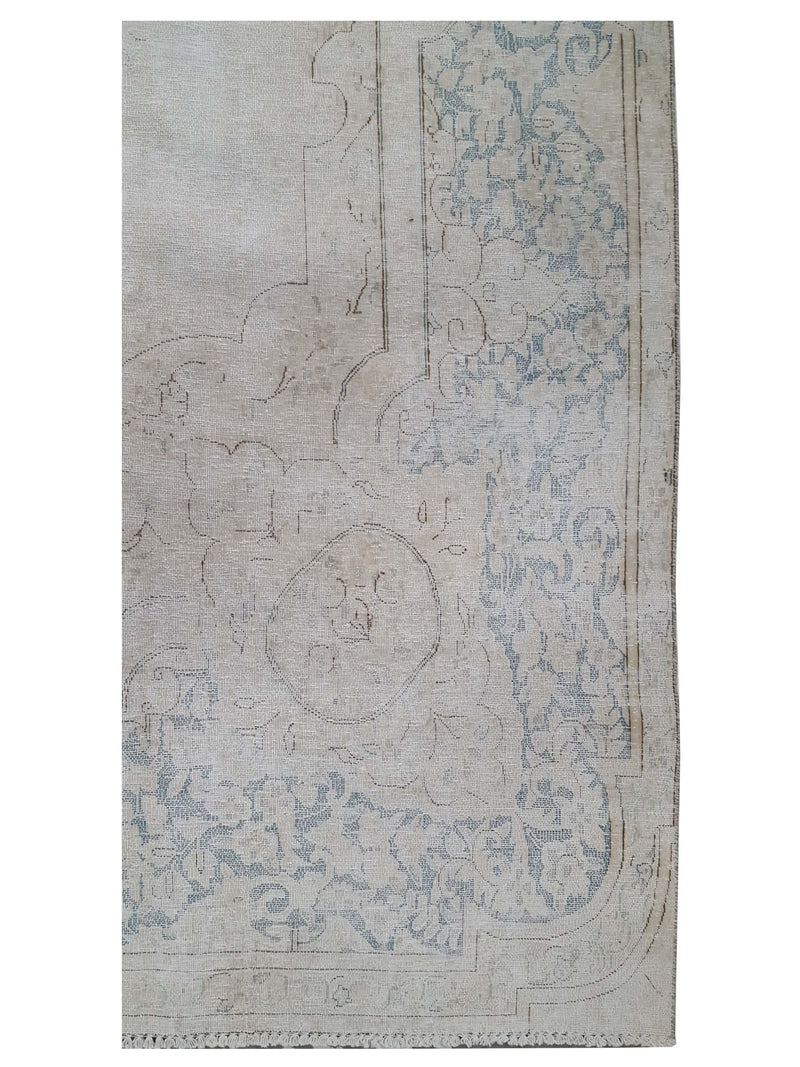 Pacific Vintage 43501 Ivory Teal Vintage Hand Knotted Rug