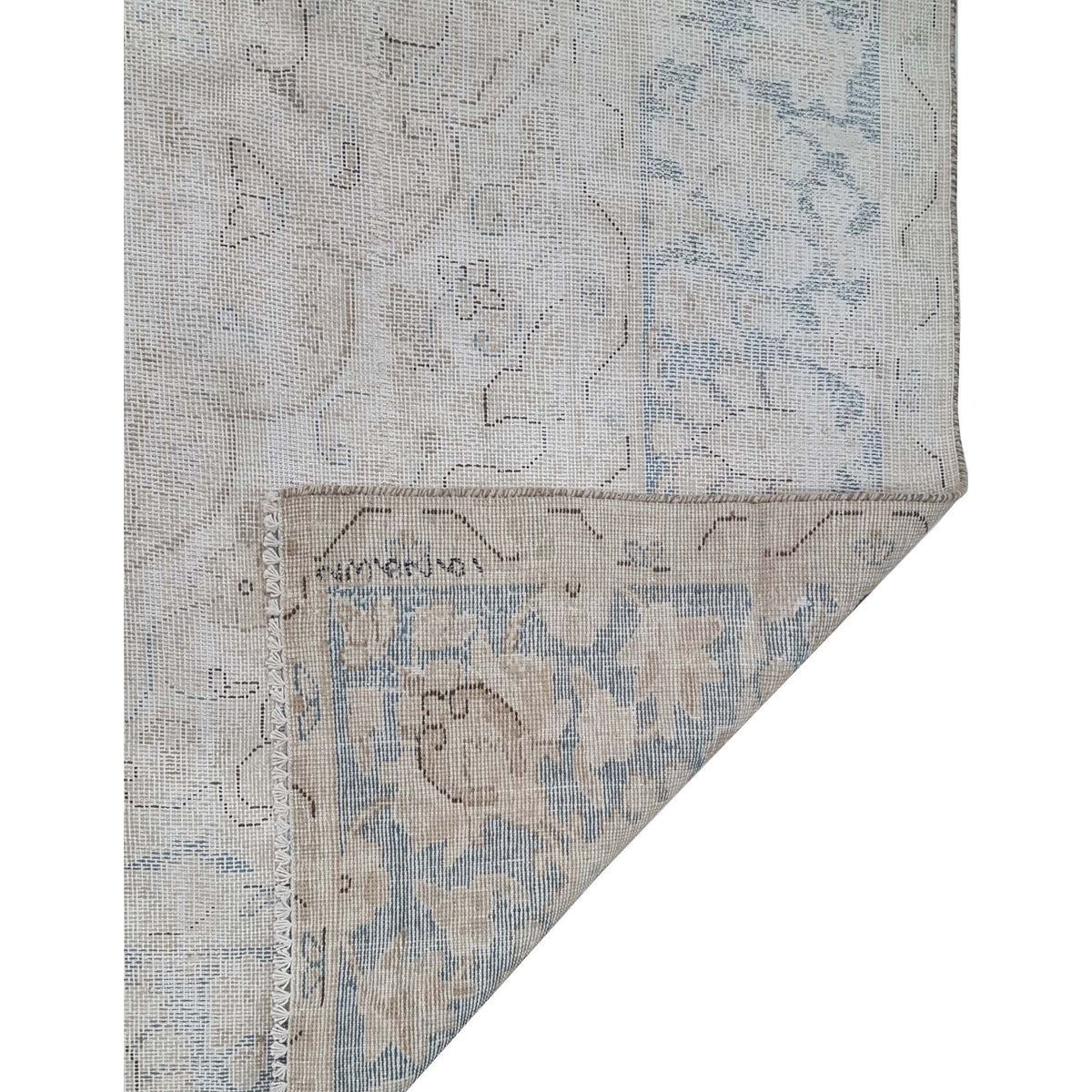 Pacific Vintage 43502 Ivory Teal Vintage Hand Knotted Rug