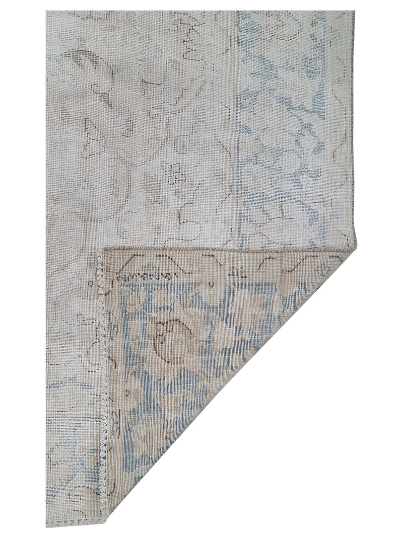 Pacific Vintage 43502 Ivory Teal Vintage Hand Knotted Rug