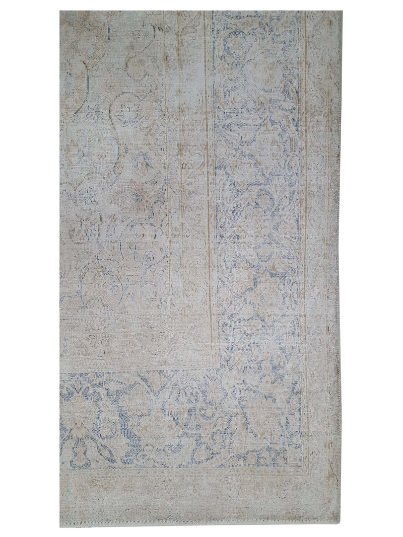 Pacific Vintage 43503 Ivory Teal Vintage Hand Knotted Rug