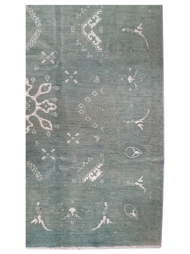 Pacific Ziegler 43514 Green Ivory Transitional Hand Knotted Rug