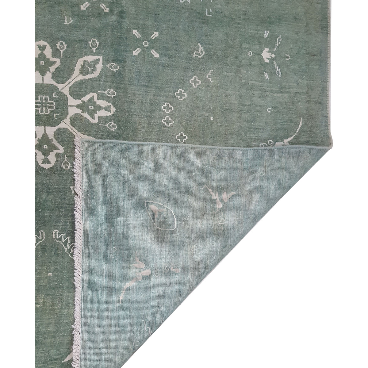 Pacific Ziegler 43514 Green Ivory Transitional Hand Knotted Rug