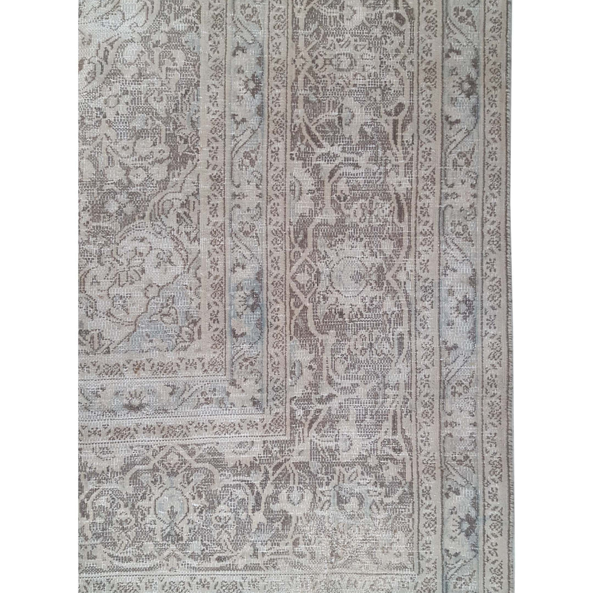 Pacific Vintage 43534 Ivory Khaki Vintage Hand Knotted Rug