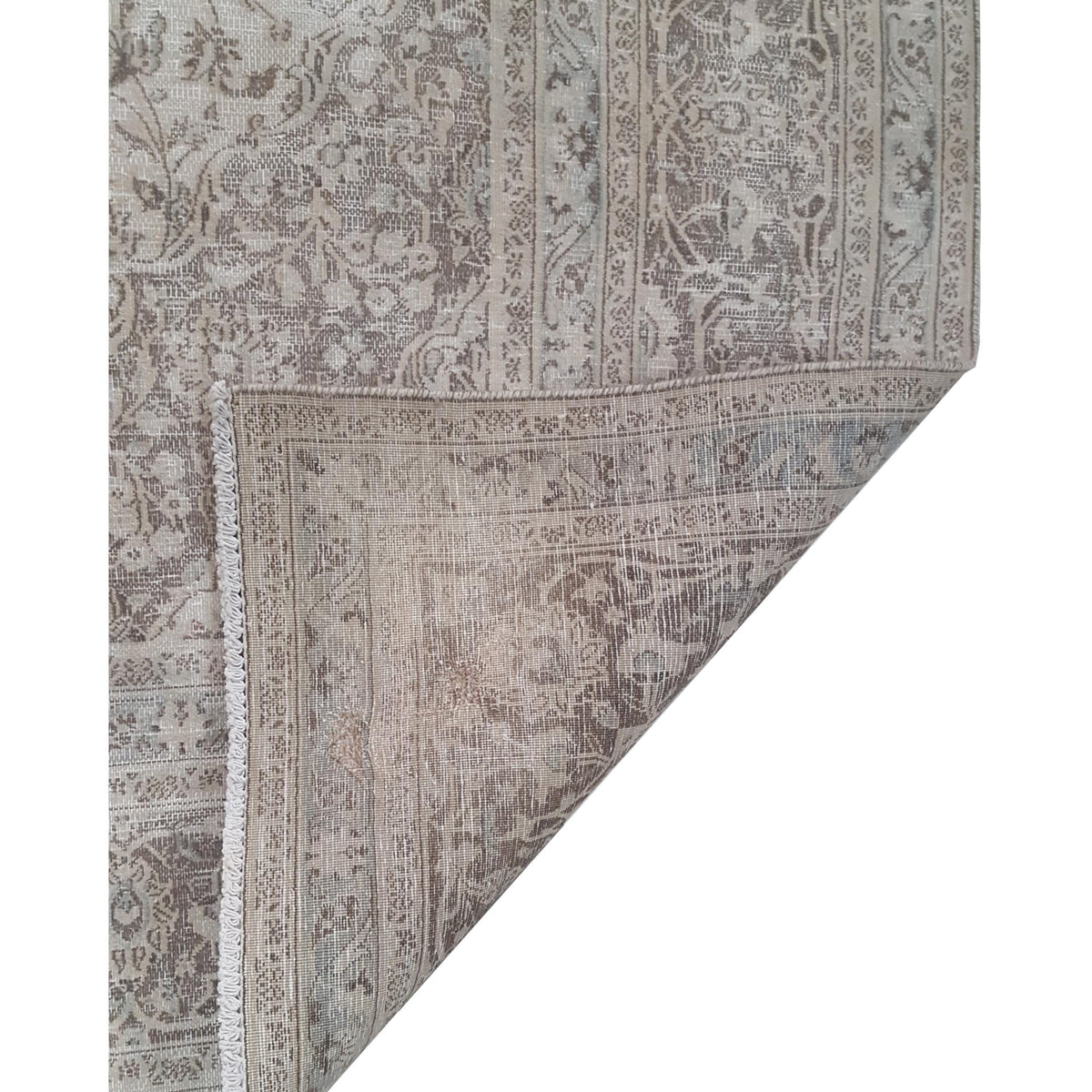 Pacific Vintage 43534 Ivory Khaki Vintage Hand Knotted Rug