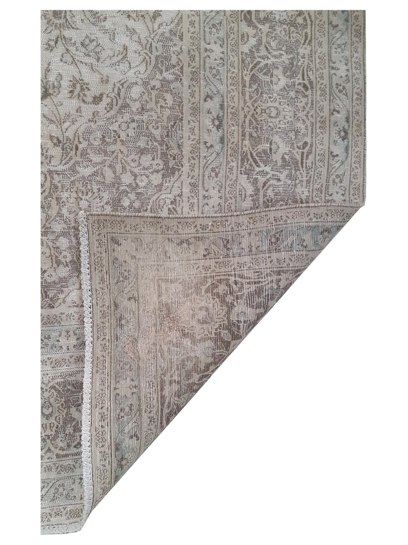 Pacific Vintage 43534 Ivory Khaki Vintage Hand Knotted Rug