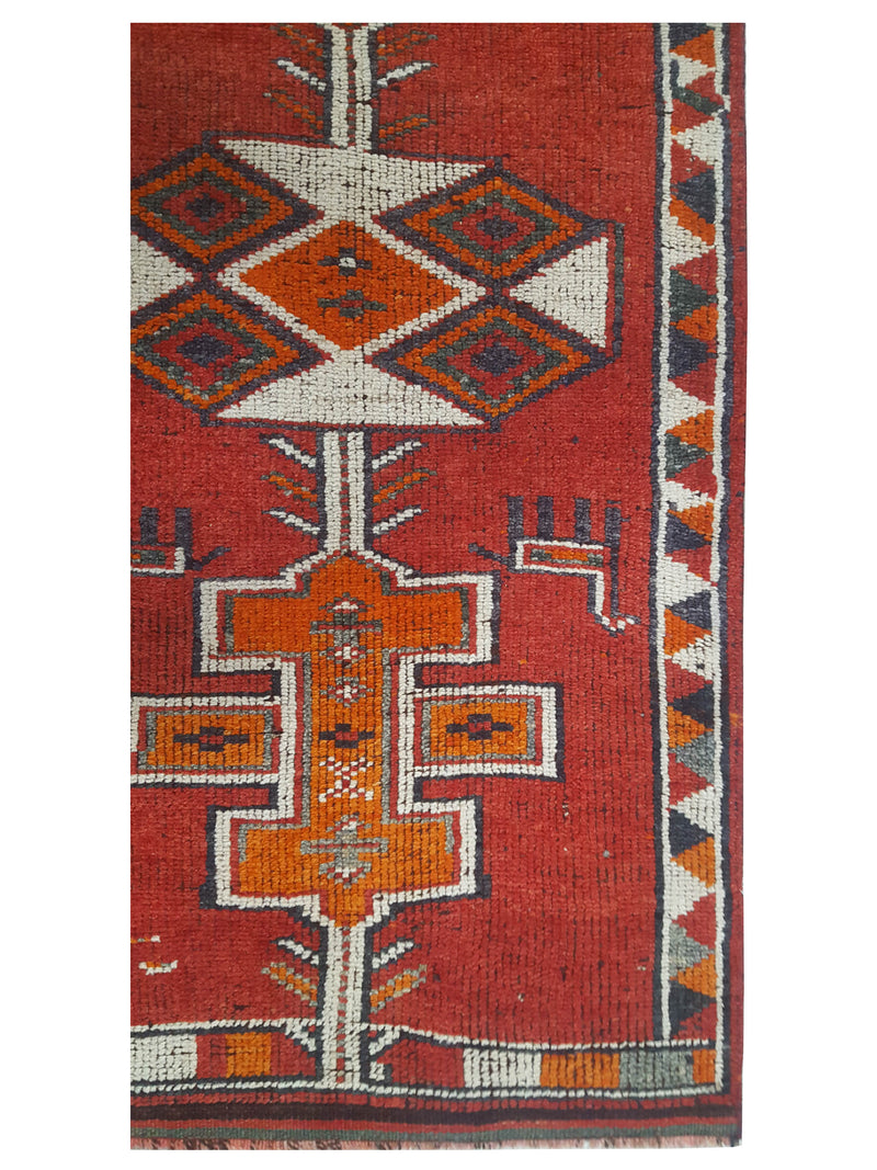 Pacific Kurdish 43540 Orange Ivory Traditional Hand Knotted Rug