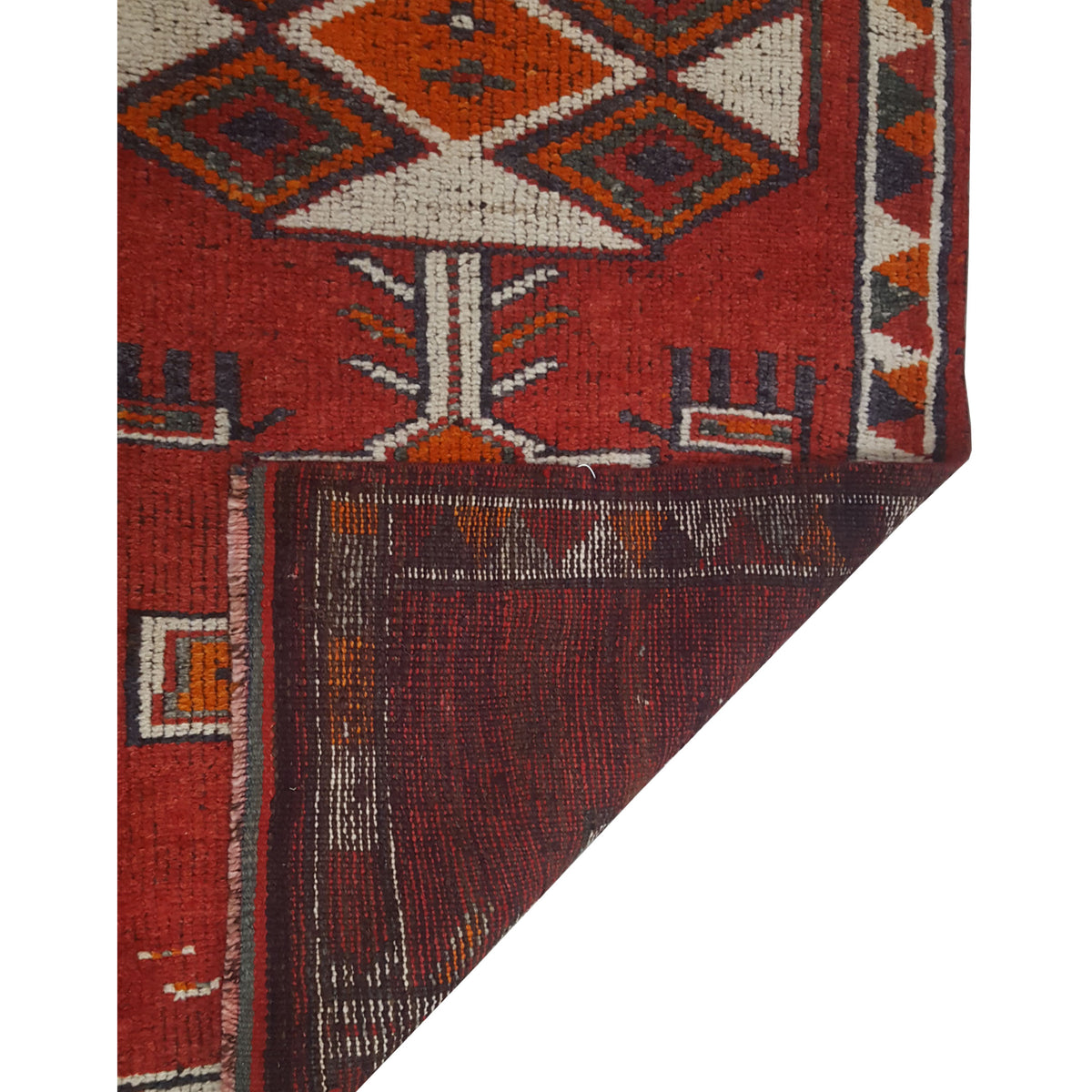 Pacific Kurdish 43540 Orange Ivory Traditional Hand Knotted Rug