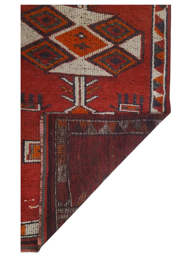 Pacific Kurdish 43540 Orange Ivory Traditional Hand Knotted Rug