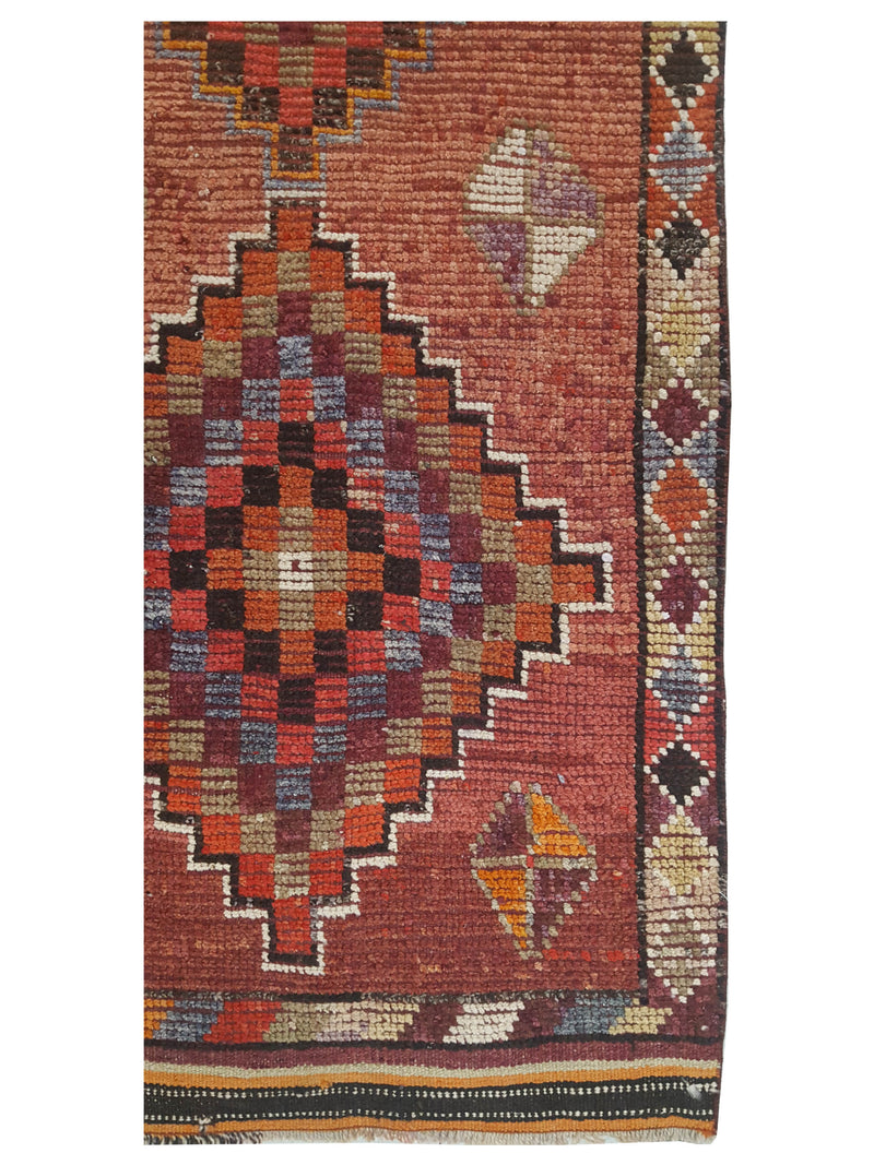 Pacific Kurdish 43544 Orange Beige Traditional Hand Knotted Rug