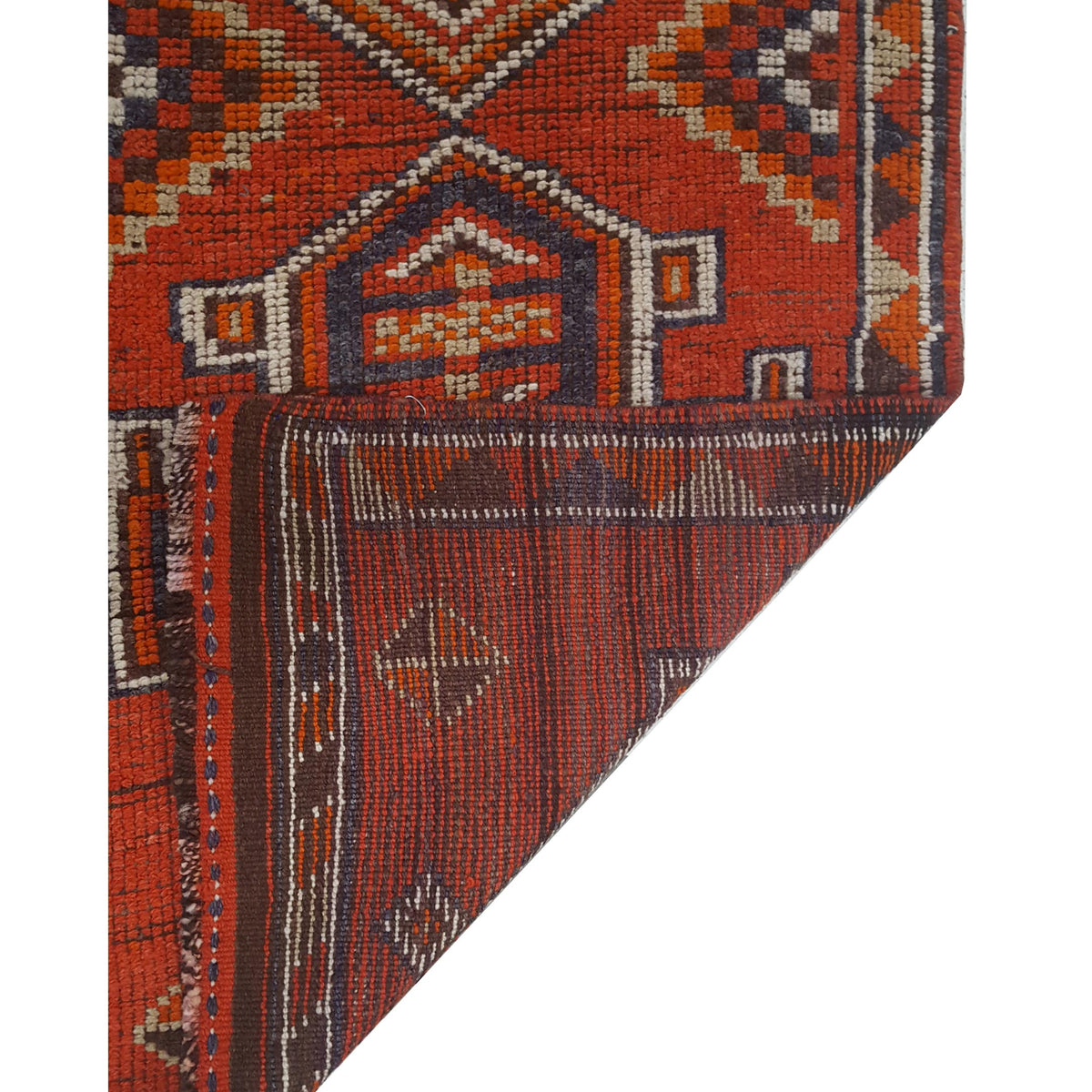 Pacific Kurdish 43548 Orange Blue Traditional Hand Knotted Rug