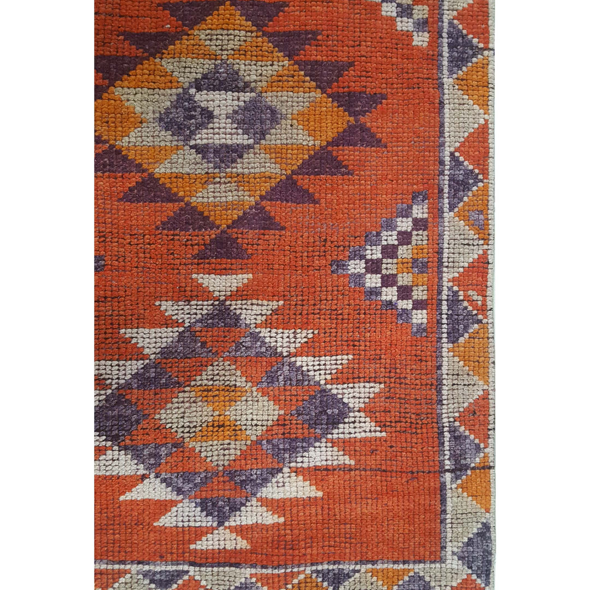 Pacific Kurdish 43549 Orange Grey Traditional Hand Knotted Rug