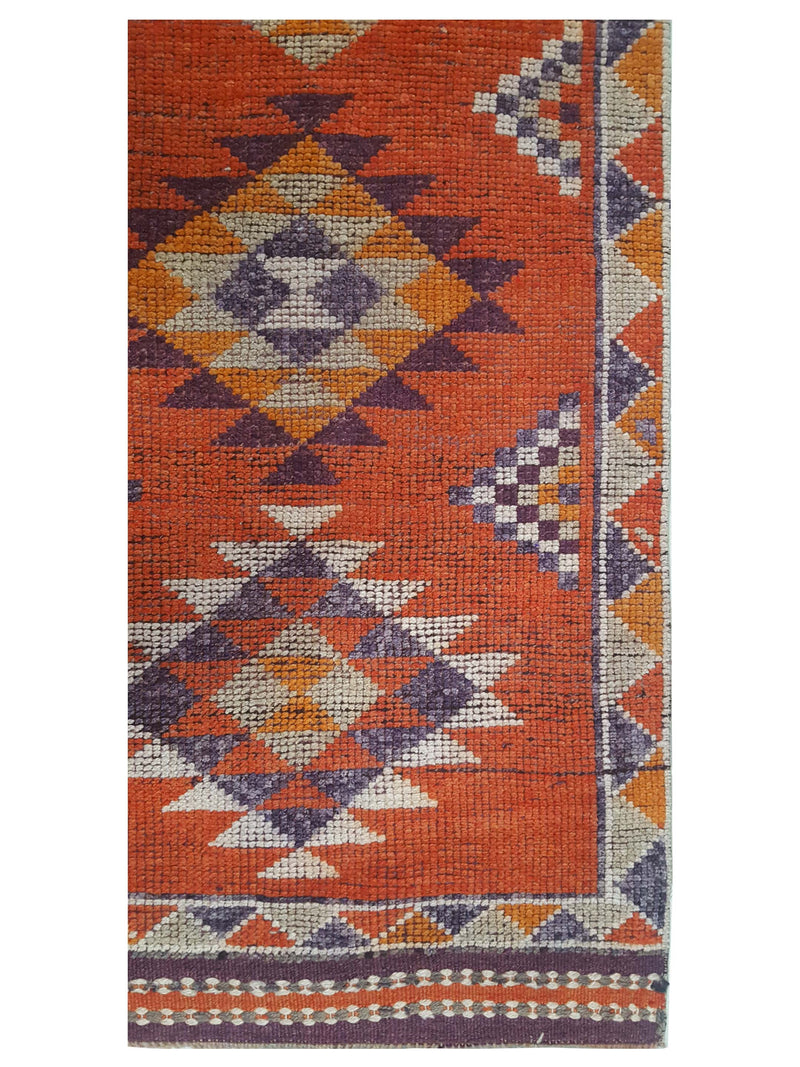 Pacific Kurdish 43549 Orange Grey Traditional Hand Knotted Rug
