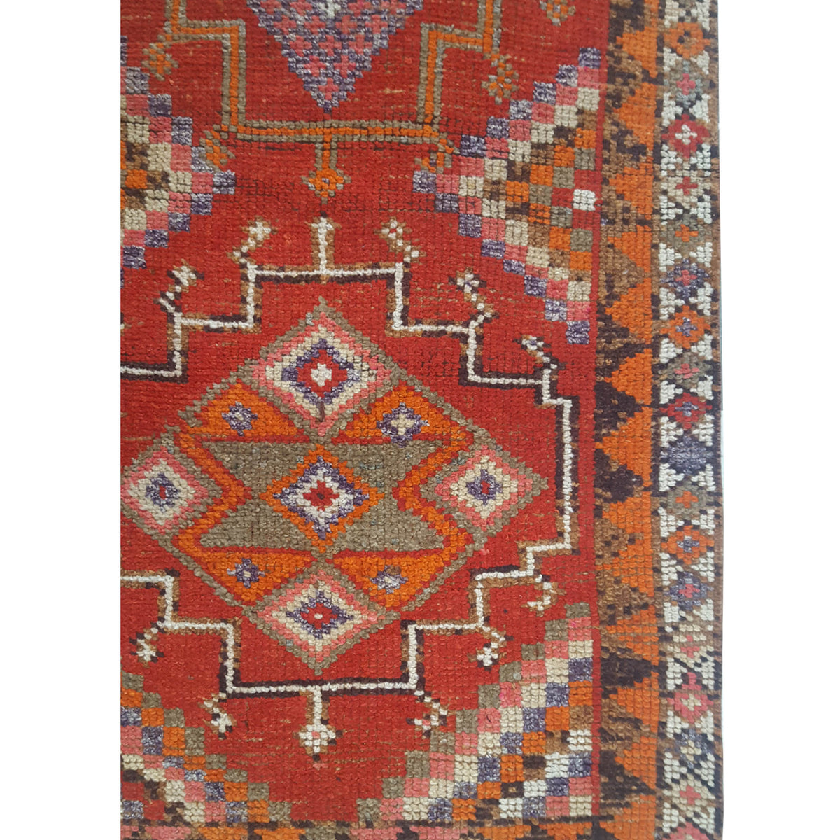 Pacific Kurdish 43551 Orange Ivory Traditional Hand Knotted Rug