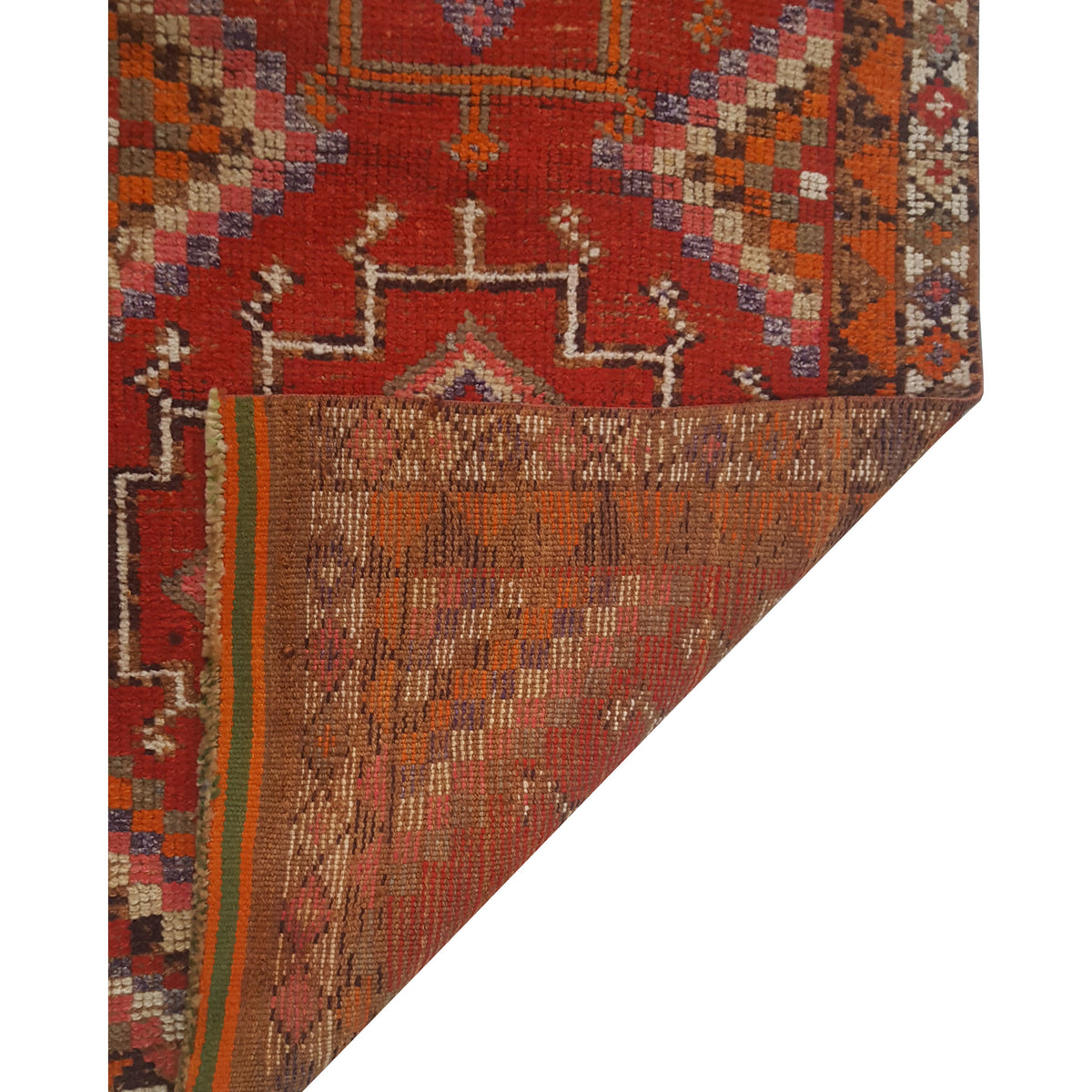 Pacific Kurdish 43551 Orange Ivory Traditional Hand Knotted Rug