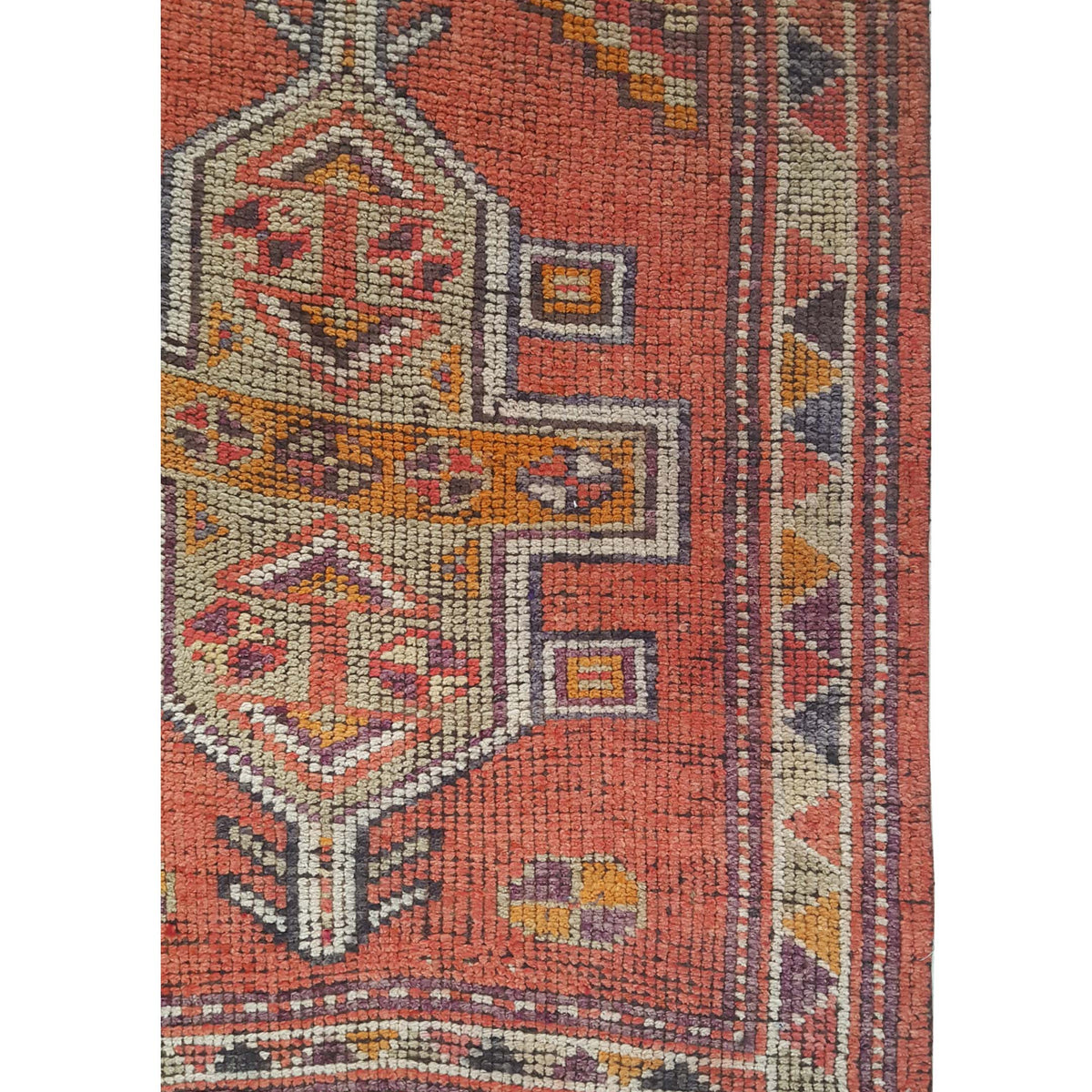 Pacific Kurdish 43553 Orange Ivory Traditional Hand Knotted Rug