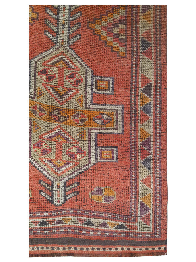 Pacific Kurdish 43553 Orange Ivory Traditional Hand Knotted Rug