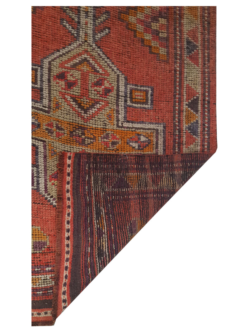 Pacific Kurdish 43553 Orange Ivory Traditional Hand Knotted Rug