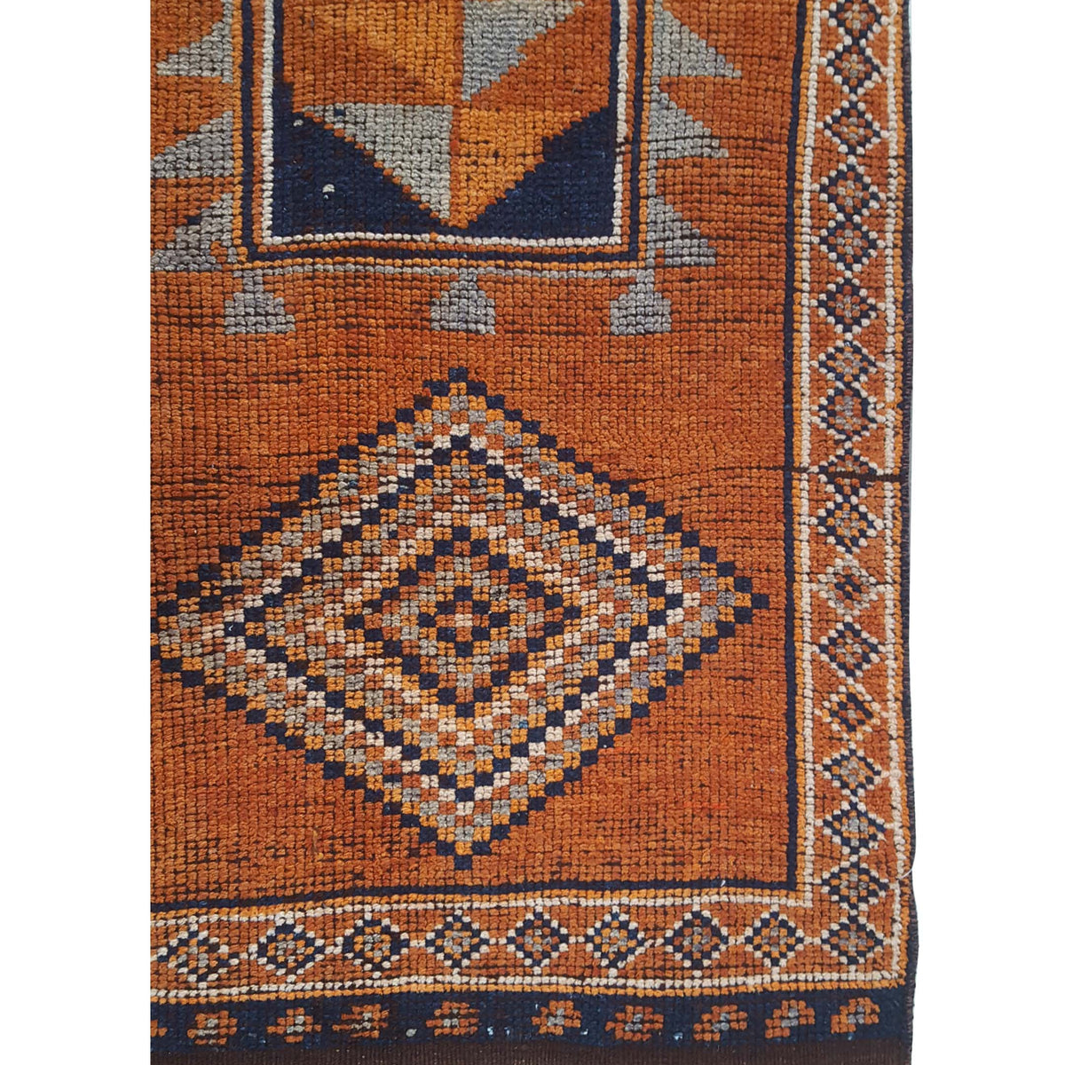 Pacific Kurdish 43554 Orange Pumpkin Traditional Hand Knotted Rug