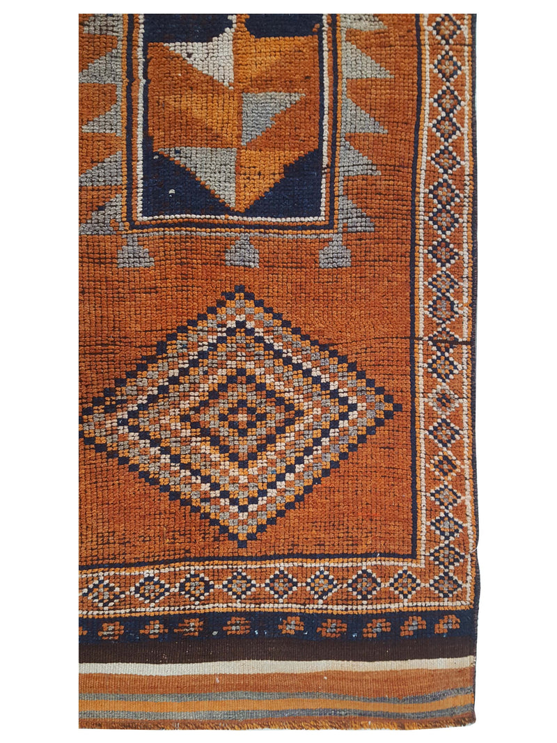 Pacific Kurdish 43554 Orange Pumpkin Traditional Hand Knotted Rug