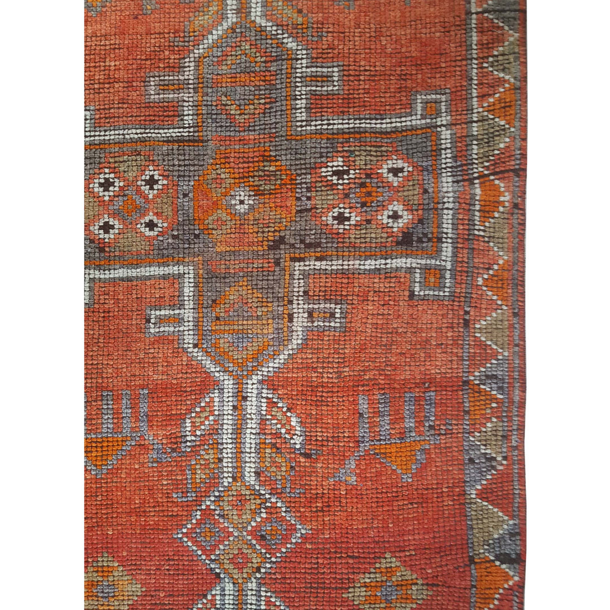 Pacific Kurdish 43557 Orange Grey Traditional Hand Knotted Rug